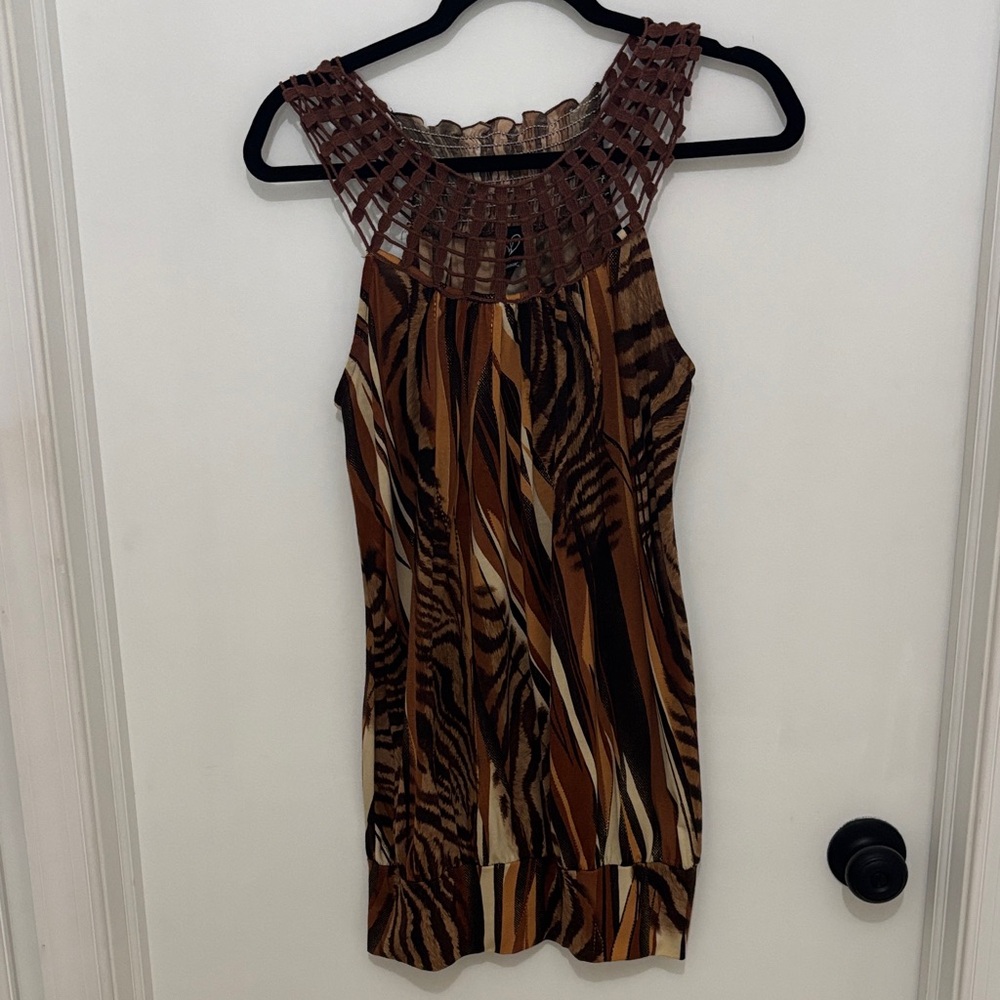 3/10 Windsor Brown and Cream Patterned Dress